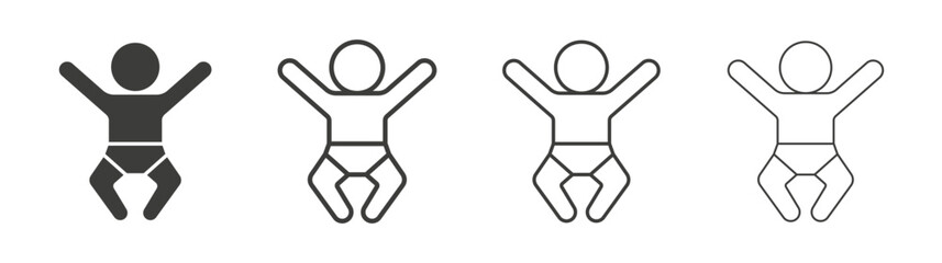 Baby icon set vector in black and white colors