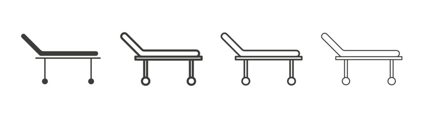 Stretcher icon set vector in black and white colors