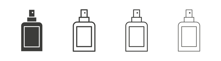 Perfume icon set vector in black and white colors