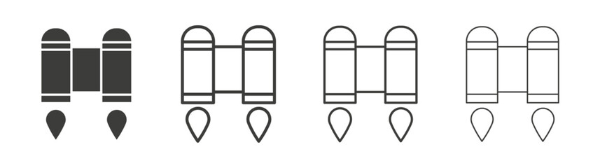 Jetpack icon set vector in black and white colors