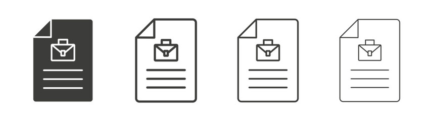 Job description icon set vector in black and white colors