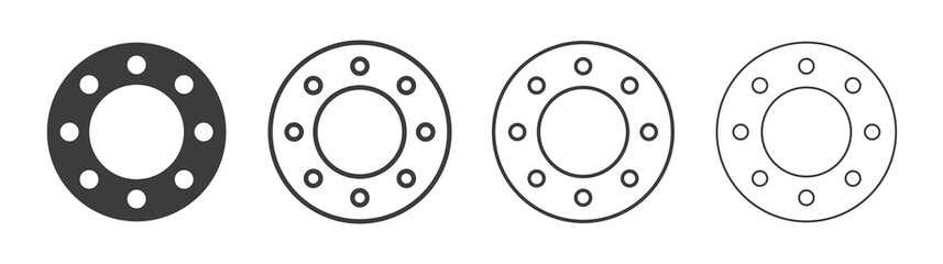 Car bearing icon set vector in black and white colors