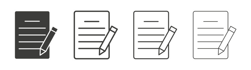 Declarations icon set vector in black and white colors