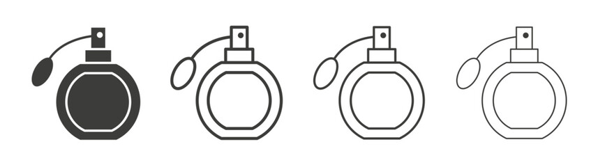 Parfum icon set vector in black and white colors