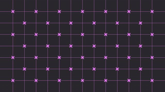 Futuristic twinkling stars. Loopable 2d animation video. Motion graphics with alpha channel.