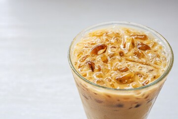 iced coffee on white background	