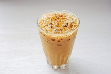 iced coffee on white background	