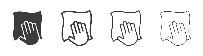 Clean icon set vector in black and white colors