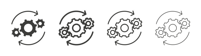 Operation icon set vector in black and white colors