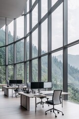 Inside a high-tech lab with net-zero energy solutions, scientists and engineers working on futuristic devices, glass walls, minimalist design, lots of natural light