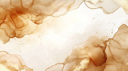 Beige, brown watercolor fluid painting vector background design. Dusty pastel, neutral and golden marble. Dye elegant soft splash style.