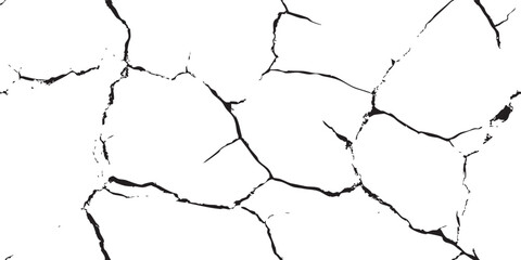 Crack and fissure in ground, concrete, crevices from disaster top view. Surface crack form earthquake top view.
