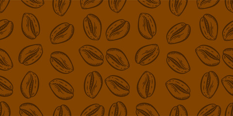 Coffee beans pattern for packaging. Coffee beans pattern background. Coffee beans background. Pattern background with coffee beans.