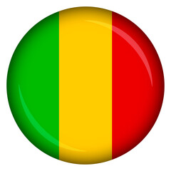 Fototapeta premium Mali national flag circle pin and badge