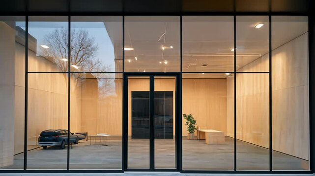 Modern Glass Facade Showroom