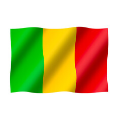 Fototapeta premium The national flag of mali is flying beautifully