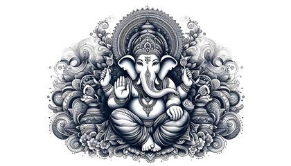 Fototapeta premium Lord Ganpati on Ganesh Chaturthi background Lord ganesha ganpati and festive