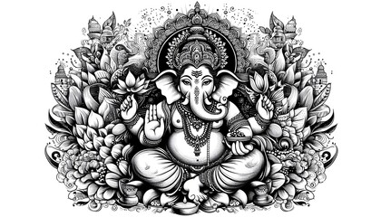 Obraz premium Lord Ganpati on Ganesh Chaturthi background Lord ganesha ganpati and festive