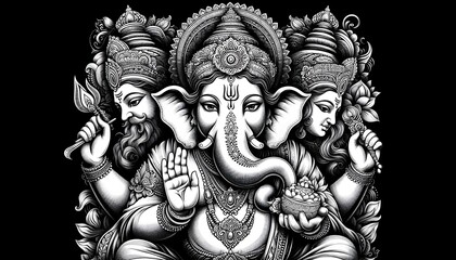 Lord Ganpati on Ganesh Chaturthi background Lord ganesha ganpati and festive