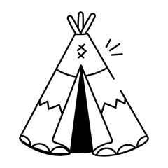 Teepee icon in drawing style 

