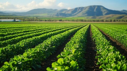 Modern Farming Landscape in the Distance