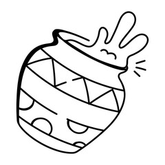 A doodle icon of a decorative boho vase


