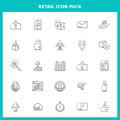 Retail Handwritten Icons for Website and Graphic Templates