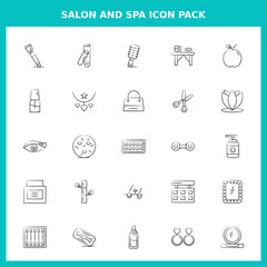 Salon and Spa Handwritten Icons for Website and Graphic Templates