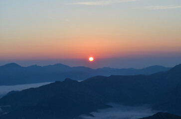 sunrise over the mountains