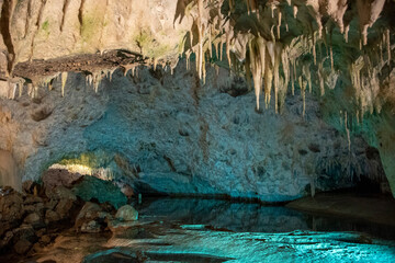 wonderful stalactite stalagmite formations cave greece 