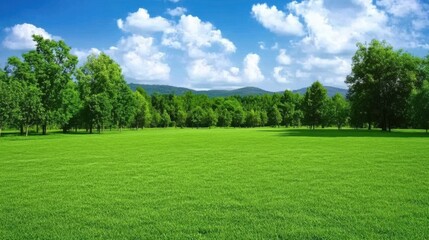 Fototapeta premium Verdant Meadows: A Tranquil Natural Landscape