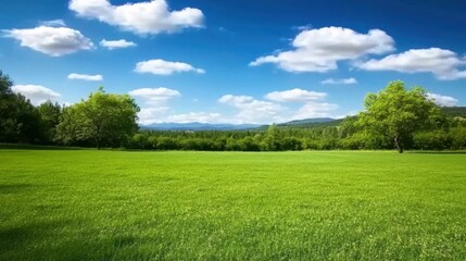 Fototapeta premium Verdant Meadows: A Tranquil Natural Landscape