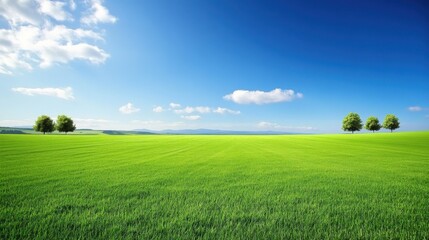 Fototapeta premium Verdant Meadows: A Tranquil Natural Landscape