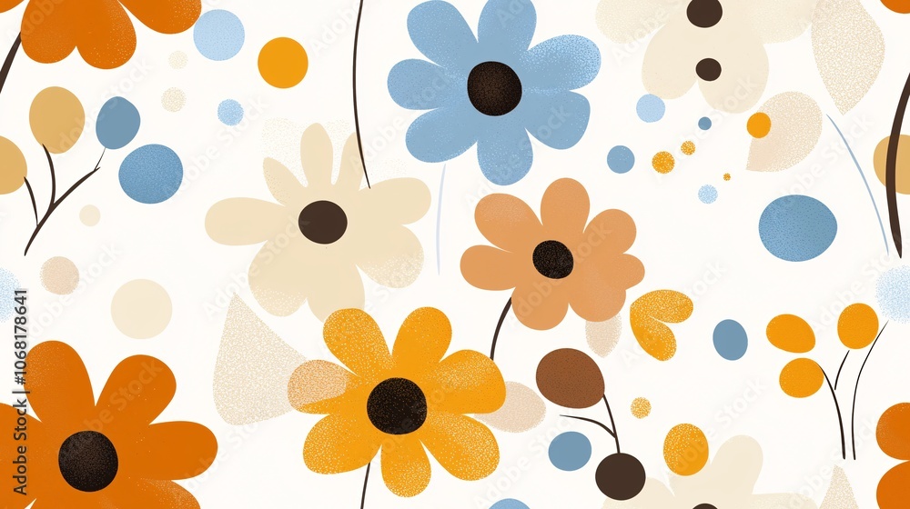 Poster abstract floral pattern with colorful elements
