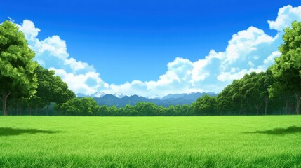 Obraz premium Verdant Meadows: A Tranquil Natural Landscape