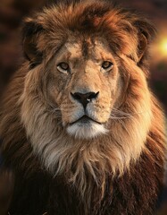 Obraz premium Lion, the majestic king of the forest, symbolizing strength, royalty, and power in the animal kingdom