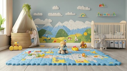 Bright and Cheerful Nursery with Play Area