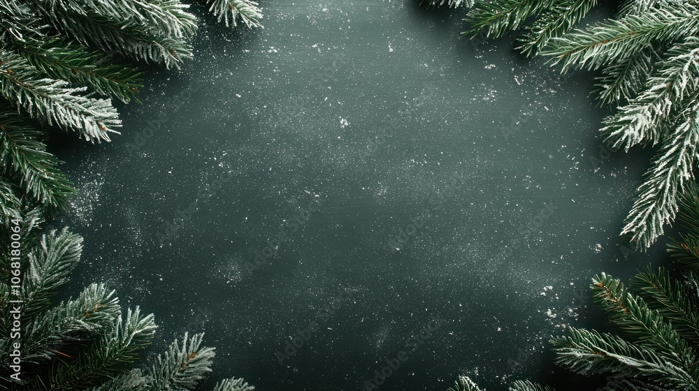 Sticker create a festive christmas background wallpaper with snowdusted elements