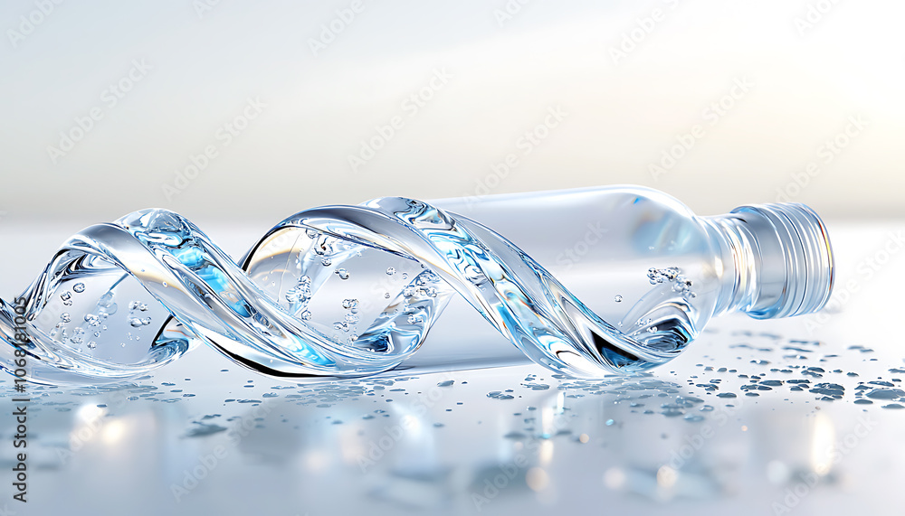 Poster discover the unique atypique water bottle design that captivates with its sharp lines and refreshing