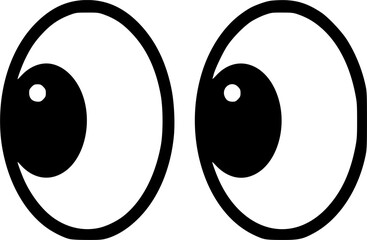 Eyes look icon . Sideways glance icon . Two eyes emoji vector isolated on white background
