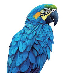 Obraz premium Blue macaw parrot isolated on white background. 3d illustration 