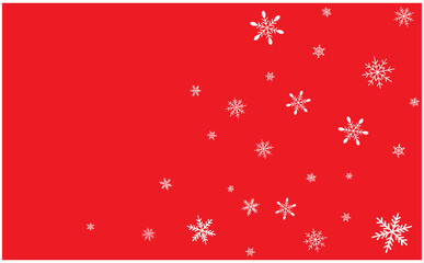 赤い背景と雪の結晶のかわいいクリスマスの背景素材