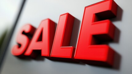 Close-Up of Bold Red 'Sale' Sign for Promotional and Discount Marketing