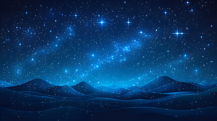 Serene Night Sky Wallpaper with Stars Constellations and Mountains Landscape