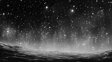 Ethereal Black and White Galaxy Wallpaper of Stars and Cosmic Scenery