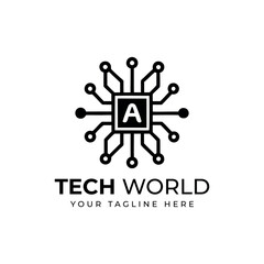 Flat artificial intelligence logo