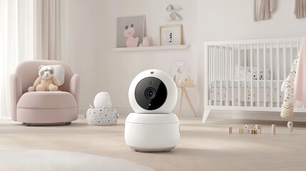 Modern Smart Baby Monitor in Cozy Nursery Setting