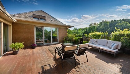 Home with furniture patio