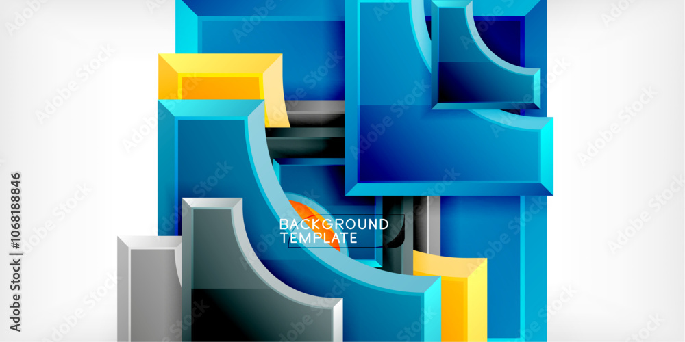 Poster Geometric design abstract background - circles and triangles