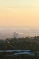 sunrise over the city